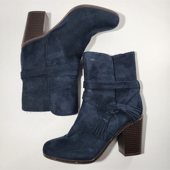 Parker & Sky Blue Suede Ankle Boots Women's Size 8 - Picture 6 of 10